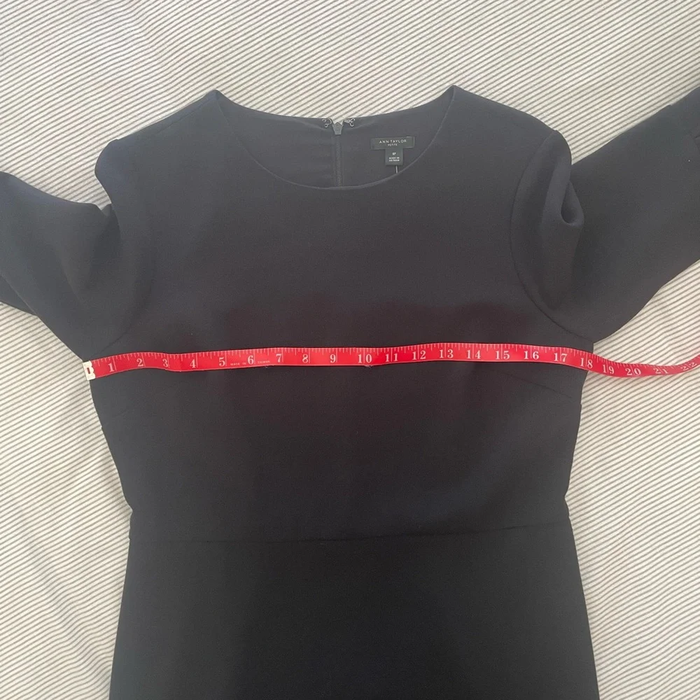 Ann Taylor Black Bell Sleeve A line Shift Dress 8P NWT - Picture 7 of 16